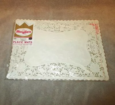 NOS Vintage ROYLIES Paper Lace PLACEMATS Lot Of 45 DOILIES Centerpiece 70s Table • $19.77