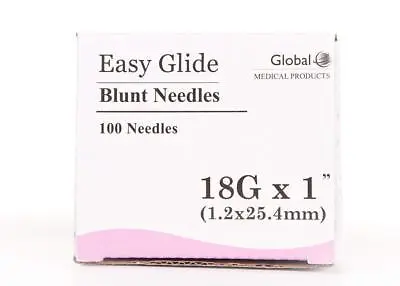 Global Medical Easy Glide Blunt Tip Needle 18 Ga X 1  Tip 100 Pcs • $13.99