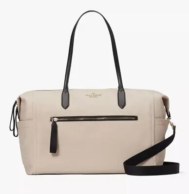 NWT Kate Spade Nylon TAN AND BLACK WEEKENDER • £182.41