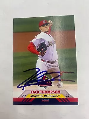 Zack Thompson Signed Card 2022 Memphis Red Birds Team Card IP Auto • $12.71