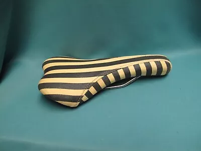 Vintage Recovered Black & Yellow Stripe Cloth Survivor Saddle • $40