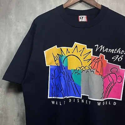 Walt Disney World WDW Marathon 96 (1996) Vintage T Shirt Mickey Land Tee L/XL • $19.99