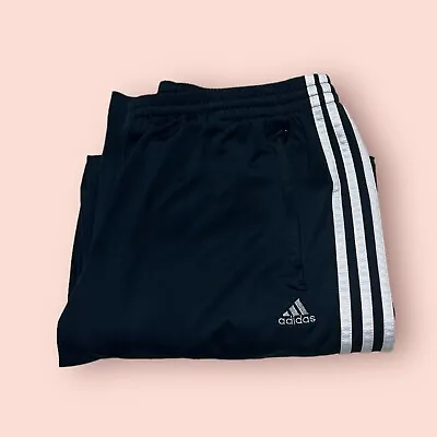$28 • Buy Adidas Track Pants Mens Black White 3 Stripes  Pant Hip Hop Size L