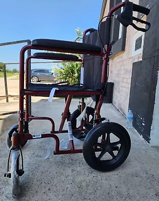 Medline Lightweight Transport Wheelchair 12 Inch Wheels Red Without Footrests) • $120