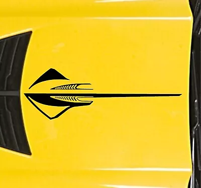 STINGRAY Hood Door Vinyl Decal Racing Stripes 3 Sizes (Fits Chevy CORVETTE C7) • $68.43