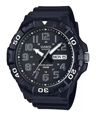 Casio MRW210H-1AV Men's Black Resin Band Oversized 100 Meter Day/Date • $29.50