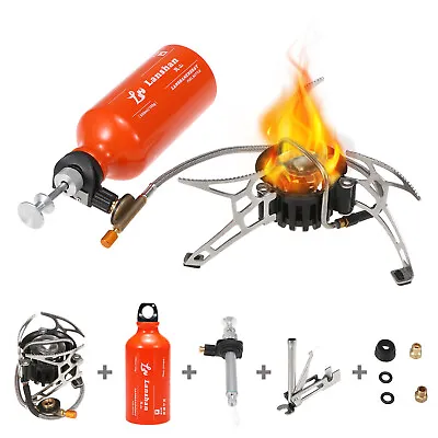 Outdoor Camping Gas Stove W/ 500ml Gasoline Fuel Bottle For Diesel Alcohol • $51.99