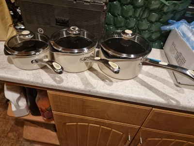 £39.99 • Buy Meyer 3 Saucepan Set With Lids