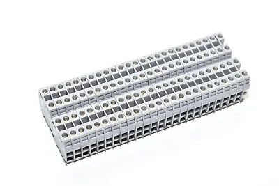 Box Of 50 - Square D DR4/6G Mini Terminal Block Sections - Gray - 300V #12-22AWG • $49.99