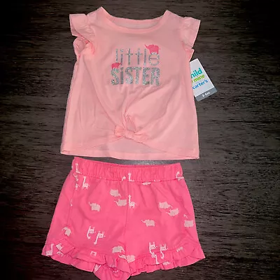 Carter’s Little Sister Shorts Outfit Set Elephant Giraffe NWT 3-6 Months • $12.99