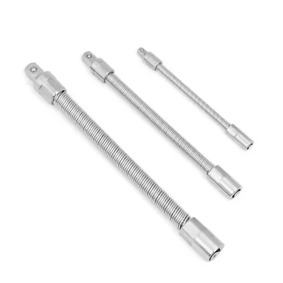 Flexible Socket Extension Bar Shaft Set 1/2  1/4  3/8  Ratchet Flex 10  8  6  • $16.99