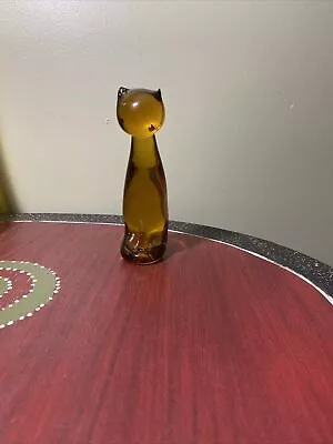 Rainbow Glass Viking Glass Amber Cat • $29.99