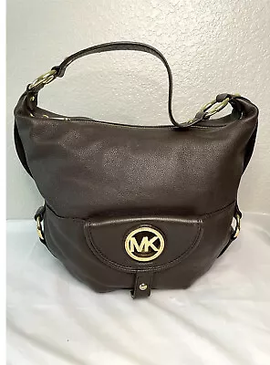 Michael Kors Fulton BROWN Pebbled Leather Shoulder Bag • $68