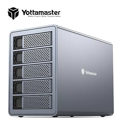 Yottamaster 5 Bay RAID External Hard Drive Enclosure For 2.5  3.5  SATA HDD 80TB • $244.39