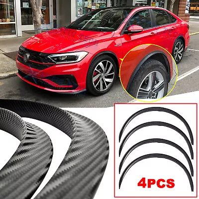 $30.88 • Buy Carbon Fiber Texture Wheel Eyebrow Arch Trim Side Fender Lips For VW Jetta Golf