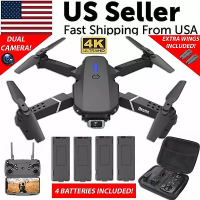 2023 New RC Drone With 4K HD Dual Camera WiFi FPV Foldable Quadcopter +4 Battery • $24.89