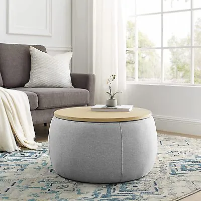 $170.04 • Buy Round Storage Ottoman Coffee Table Side Table End Table For Living Room Bedroom