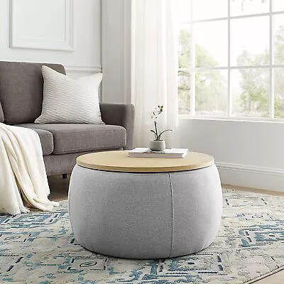 $170.04 • Buy Round Storage Ottoman Coffee Table Side Table End Table For Living Room Bedroom