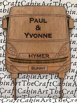 HYMER Campervan Camper Wooden Cake Topper Weddings Engagement Rustic Vintage • £14.26