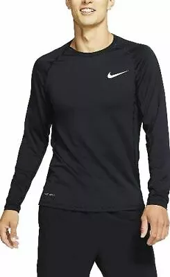 Nike Pro Men's Long Sleeve Lightweight Tight Fit Top Black DN4303-010 Size L / M • £32.99
