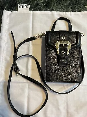 New Authentic Versace Jeans Couture Black Flap Phone Crossbody.  • $117