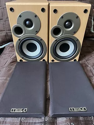 MISSION MS-50 2-way Reflex Bookshelf Speakers 6 Ohms 20-50 Watts Blonde • $59.99