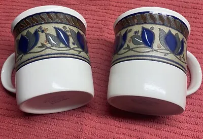 2 Mikasa Intaglio CAC01 Arabella Tulip Coffee Cups Mugs 10 Oz Vintage Malaysia • $10.99