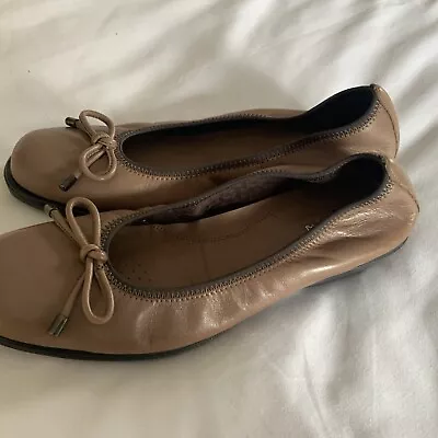 TLC Beige Leather Slip On  Ballerina Comfort Shoes Size UK 6 Unused • £9.99