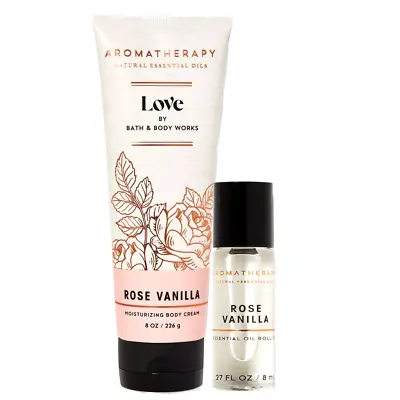 Bath & Body Works Rose + Vanilla Body Cream + Roll-On Essential Oil Duo Set • £33.70