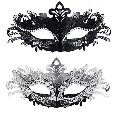 Women Shiny Rhinestone Masquerade Venetian Mask Party Prom Ball Eye Mask Cosplay • $22.79