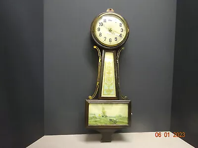 VINTAGE 30's New Haven Westinghouse Plymouth Strike Electric Lowell Banjo Clock • $89.99