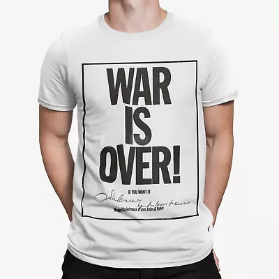 Lennon War Is Over Poster T-Shirt - Music Retro 70s 80s Rebel Peace Beatle • £8.39