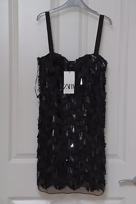 Zara Xs Black Flapper Dress Bnwt • £15