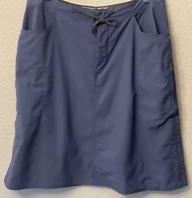 MOUNTAIN HARDWARE Arroyo Nylon Hiking Skirt Button Drawstring Waist Blue Wms 10 • $25.40