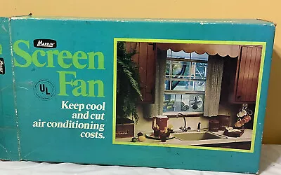 Vintage Marvin Screen Fan Window Ventilation Made In USA Wood And Metal Frame • $38