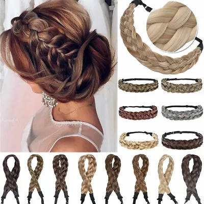 UK Real As Human Braid Hair Band Headband Extensions Natural Hairband Hairpiece • £1.68