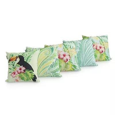 5pc Toucan Paisley Print Design 18  Garden Scatter Cushion Cover Set 45 X 45cm • £19.97