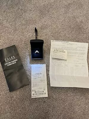 $1000 • Buy Zales Diamond Engagement/wedding Ring Set 1/2 CTTW 10KWG Certified With Receipt