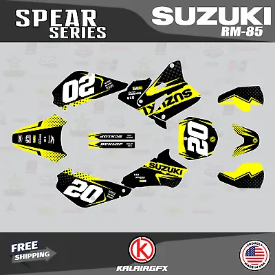 Graphics Decal Kit For Suzuki RM85 (2001-2023) RM 85 Spear Series - Yellow • $54.99