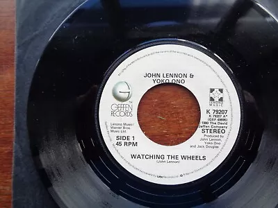 JOHN LENNON & YOKO ONO=WATCHING THE WHEELS.7in VINYL.K 79207.EXC • £2.50