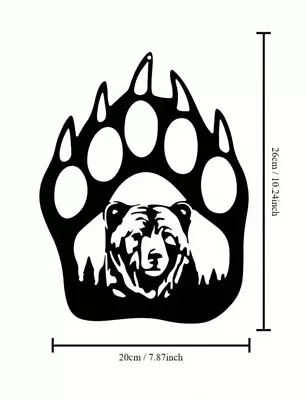 Bear Head Paw Scene Metal Wall Art Plasma Cut Home Decor Gift Idea Black • $27