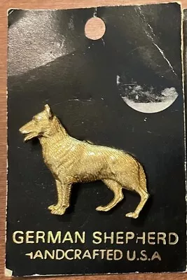 Vintage 1980s German Shepherd Gold Pin • Handmade In The USA • $15