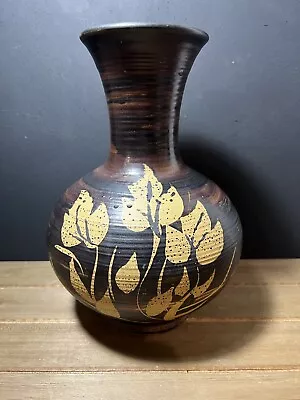 Vintage 1971 Pacific Stoneware Inc. Pottery Vase Signed B. Welsh USA Made • $24.99