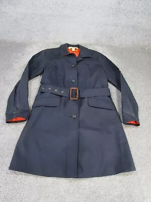 Michael Kors Trench Coat Womens Xs Double Face Cotton Navy Belted NEW • $29.99