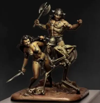 1/24 Resin Model Kit Barbarian & Princess & Magic Skeletons Miniature Unpainted  • $31.04
