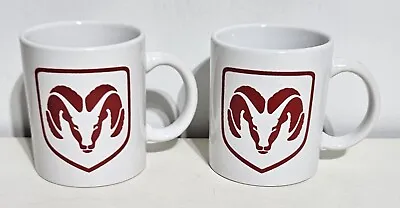 Set Of 2 Dodge Ram Coffee Mugs Cups Mopar Red Badge White Pair Truck Cummins • $12.99