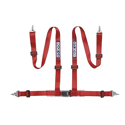 Sparco Racing Seat Belt Safety Harness Red 4-Point Snap-In 2-Inch Lap Shoulder • $138.33