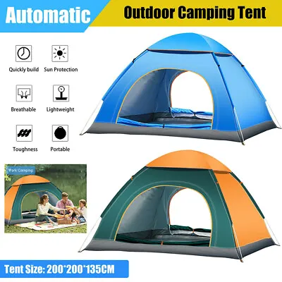 3-4 Man Outdoor Camping Tent Breathable Sleeping Tent For Hiking Summer Festival • $36.99