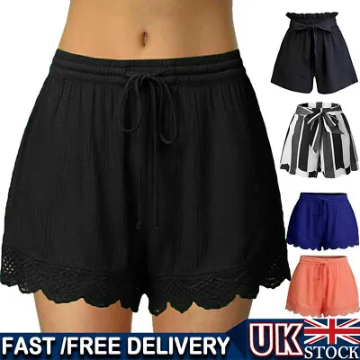 Womens Ladies Lounge Beach Summer Shorts Casual Hot Pants UK Size 12 14 16 18 20 • £6.58