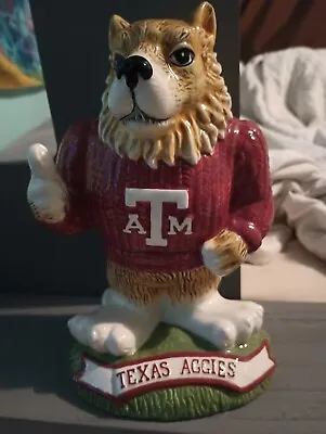 College Treasures Ceramic Mascot Coin Bank Texas A & M Aggies Reveille • $110